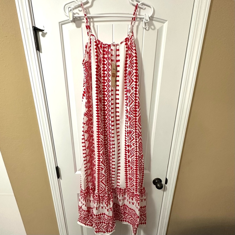 Dokotoo Boho Red & White Maxi Dress - Picture 6 of 11